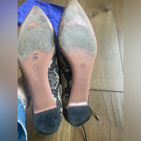 Aquazurra Firenze Christy snakeskin leather flats - Picture 3 of 8